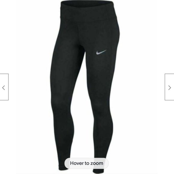 Nike Power Tight Fit Black Running Tights - Picture 1 of 14